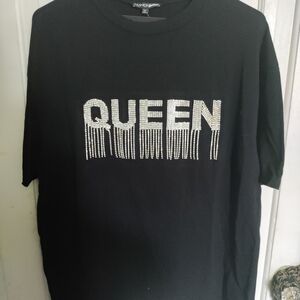 Fashion Nova Black Short Sleeve Tee Queen Graphic